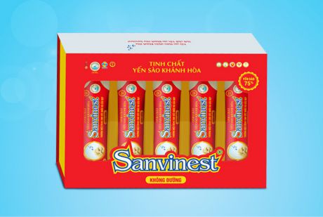 Tinh chất Yến sào Khánh Hòa Sanvinest không đường hộp quà tặng 20 túi 25ml-QTC516H20