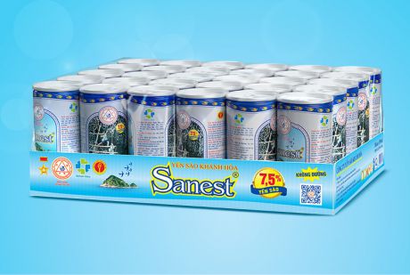 Nước Yến sào Khánh Hòa Sanest không đường khay 30 lon 190ml - S003K30