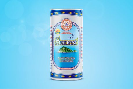 Nước Yến sào Khánh Hòa Sanest không đường lon 190ml - S003