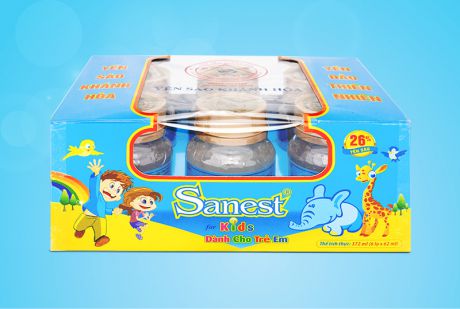 Nước Yến sào Khánh Hòa Sanest dành cho trẻ em hộp 6 lọ 62ml - S161H6