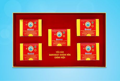 Yến sào Sanvinest Khánh Hòa chính hiệu tinh chế Hộp quà tặng - 5 hộp 3 gram (Q503)