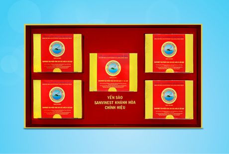 Yến sào Sanvinest Khánh Hòa chính hiệu tinh chế Hộp quà tặng - 5 hộp 5 gram (Q505)