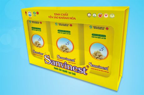 Tinh chất Yến sào Khánh Hòa Sanvinest không đường dành cho người cao tuổi hộp quà tặng 30 túi 25ml (3 x hộp 10 túi)- QTC515H30