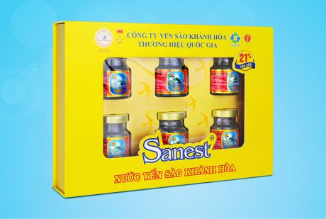 Nước Yến sào Khánh Hòa Sanest hộp 6 lọ 70ml QT - S002H6QT