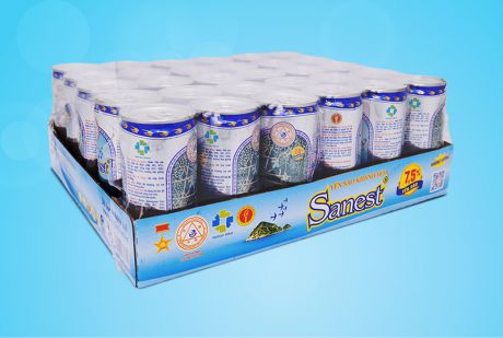 Nước Yến sào Khánh Hòa Sanest không đường khay 30 lon 190ml - S003K30