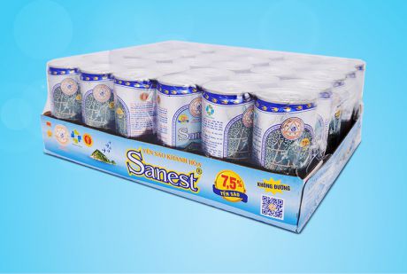 Nước Yến sào Khánh Hòa Sanest không đường khay 30 lon 190ml - S003K30