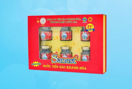 Nước Yến sào Khánh Hòa Sanest không đường hộp 6 lọ 70ml QT - S029H6QT