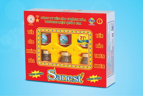 Nước Yến sào Khánh Hòa Sanest không đường hộp 6 lọ 70ml  - S029H6