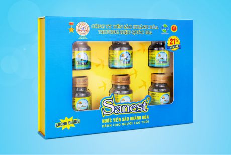 Nước Yến sào Khánh Hòa Sanest không đường dành cho người cao tuổi hộp 6 lọ 70ml -  S096H6