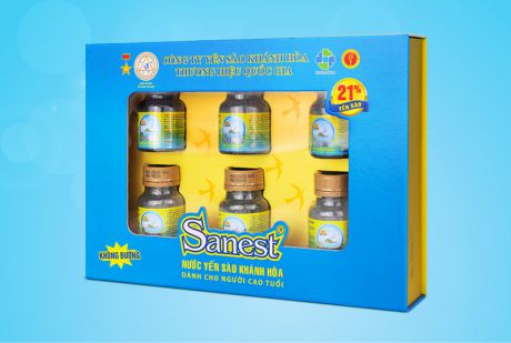 Nước Yến sào Khánh Hòa Sanest không đường dành cho người cao tuổi hộp 6 lọ 70ml -  S096H6