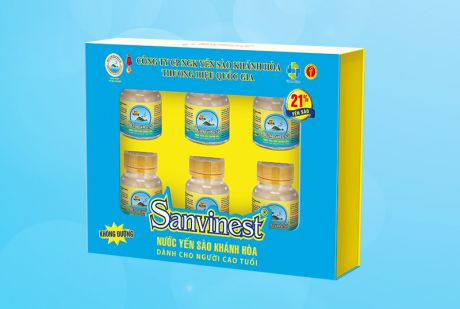 Nước Yến sào Sanvinest Khánh Hòa không đường dành cho người cao tuổi hộp 6 lọ 70ml - S206H6