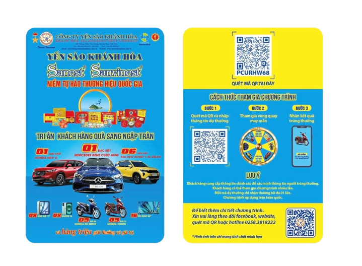 Thẻ rời mã QR mặt trước và mặt sau